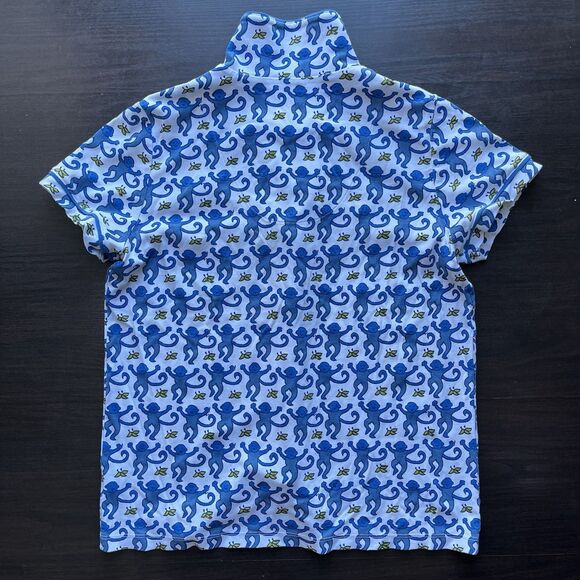 Roller Rabbit Short Sleeve Button Down Monkey Pajama Shirt Cotton Sleepwear Top - Picture 2 of 11